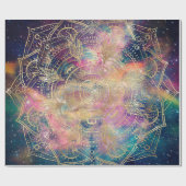 Papier Cadeau Aquarelle couleur Mandala or élégant Nebula (Plat)