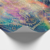 Papier Cadeau Aquarelle couleur Mandala or élégant Nebula (Coin)