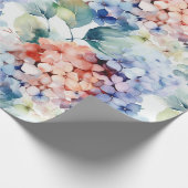 Papier Cadeau Aquarelle Couleur mixte Fleurs d'hydrangée (Coin)