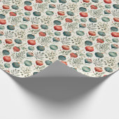 Papier Cadeau Aquarelle couleurs pastel Boules de Noël (Coin)