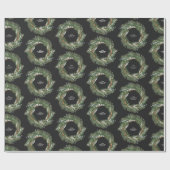 Papier Cadeau Aquarelle couronne élégante hiver personnalisé fle (Plat)