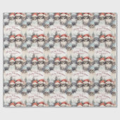 Papier Cadeau Aquarelle Crânes à Santa Hats Noël gothique (Plat)