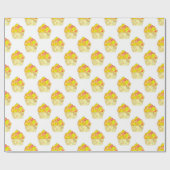 Papier Cadeau Aquarelle Cupcake peinture sur blanc (Plat)