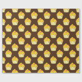 Papier Cadeau Aquarelle Cupcake peinture sur Brown (Plat)