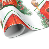 Papier Cadeau Aquarelle Cute Bird House Oiseaux art (Coin rond)