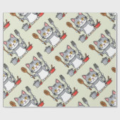 Papier Cadeau Aquarelle Cute Chat Chef Cuisine Cuisson (Plat)