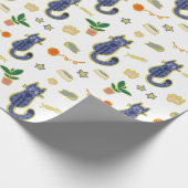 Papier Cadeau Aquarelle Cute Chats Motif (Coin)