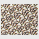 Papier Cadeau Aquarelle Cute Hérisson Animal Nature (Plat)