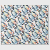 Papier Cadeau Aquarelle Cute Pingouin Animaux Nature (Plat)