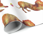 Papier Cadeau Aquarelle Dachshund & Ball (Coin rond)