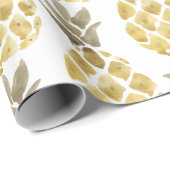 Papier Cadeau Aquarelle d'ananas pays rustique (Coin rond)