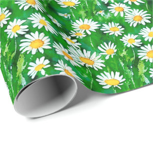Papier Cadeau Aquarelle dans un champ vert