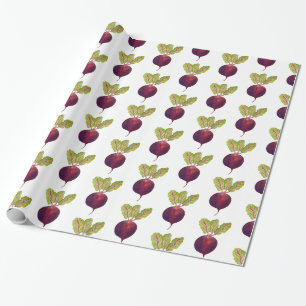 Papier Cadeau Aquarelle de betteraves rouges