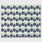 Papier Cadeau Aquarelle de bleuets doux peinte à la main (Plat)