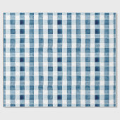 Papier Cadeau Aquarelle de Buffalo Plaid - Indigo bleu (Plat)