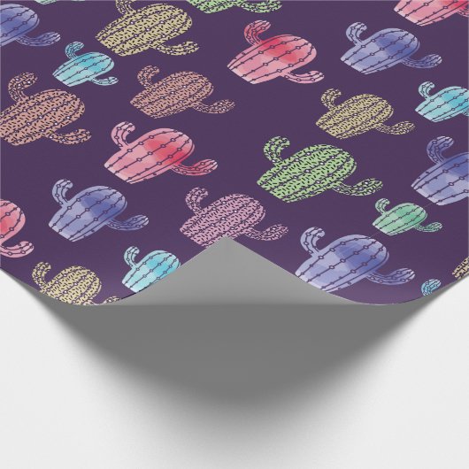 Papier Cadeau Aquarelle de cactus tendance tirant en continu mot (Coin)