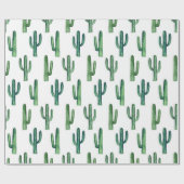 Papier Cadeau Aquarelle de cactus vert motif botanique moderne (Plat)