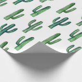 Papier Cadeau Aquarelle de cactus vert motif botanique moderne (Coin)