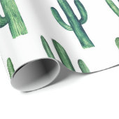 Papier Cadeau Aquarelle de cactus vert motif botanique moderne (Coin rond)