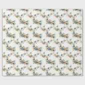 Papier Cadeau Aquarelle de charme Oiseaux de Pâques et printemps (Plat)