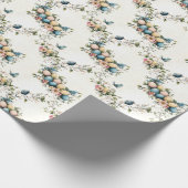 Papier Cadeau Aquarelle de charme Oiseaux de Pâques et printemps (Coin)