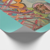 Papier Cadeau Aquarelle de chat Scuba (Coin)