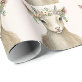 Papier Cadeau Aquarelle de chèvre mignonne (Coin rond)