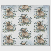 Papier Cadeau Aquarelle de chiot (Plat)