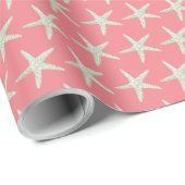 Papier Cadeau Aquarelle de corail Starfish (Coin rond)