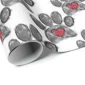 Papier Cadeau Aquarelle de dessin Amoureux des chiens (Coin rond)