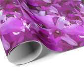 Papier Cadeau Aquarelle de fleur d'orchidée violette (Coin rond)