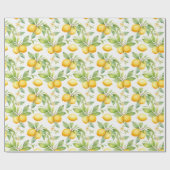 Papier Cadeau Aquarelle de fleurs de citron (Plat)