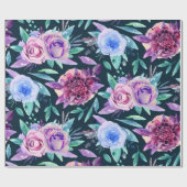 Papier Cadeau Aquarelle de fleurs de saumons. Modèle floral pour (Plat)