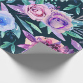 Papier Cadeau Aquarelle de fleurs de saumons. Modèle floral pour (Coin)