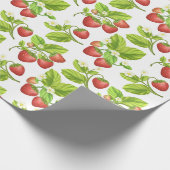 Papier Cadeau Aquarelle de fraise rouge (Coin)