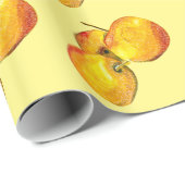 Papier Cadeau Aquarelle de fruit jaune perruque (Coin rond)