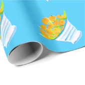 Papier Cadeau Aquarelle de fruit orange (Coin rond)