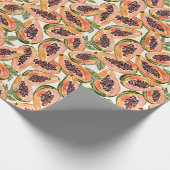 Papier Cadeau Aquarelle de fruits de papaye (Coin)