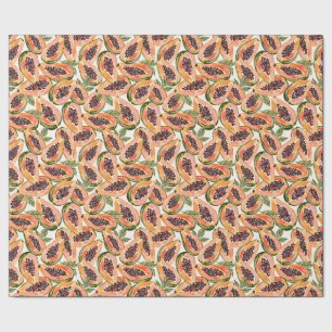 Papier Cadeau Aquarelle de fruits de papaye