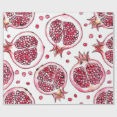 Papier Cadeau Aquarelle de grenade et motif d'encre (Plat)