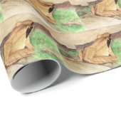Papier Cadeau Aquarelle de grenouille à bois (Coin rond)