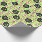 Papier Cadeau Aquarelle de l'ours en peluche Première chaux d'an (Coin)