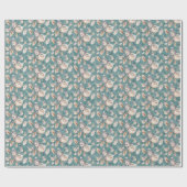 Papier Cadeau Aquarelle de neige d'hiver peinte à la main (Plat)