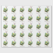 Papier Cadeau aquarelle de nénuphar (Plat)