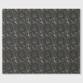 Papier Cadeau Aquarelle de Noël botanique floral foncé moody (Plat)