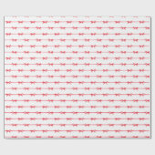 Papier Cadeau Aquarelle de Noël Bows rouges et rubans horizontau (Plat)