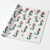 Papier Cadeau Aquarelle de Noël de la sirène (Déroulé)