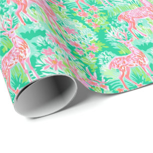 Papier Cadeau Aquarelle de Noël de Palm Beach Rinder rose