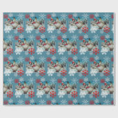 Papier Cadeau Aquarelle de pingouin de Whimsical Patinage de gla (Plat)