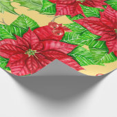 Papier Cadeau Aquarelle de Poinsettia et de baies sèches (Coin)